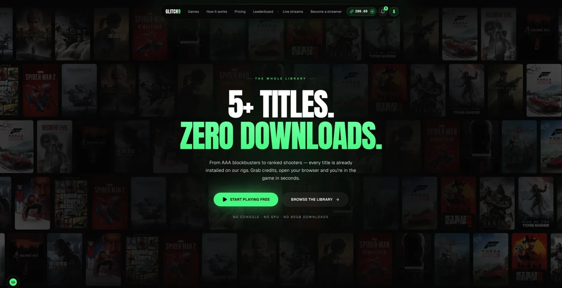 The Glitch9 library wall: zero downloads