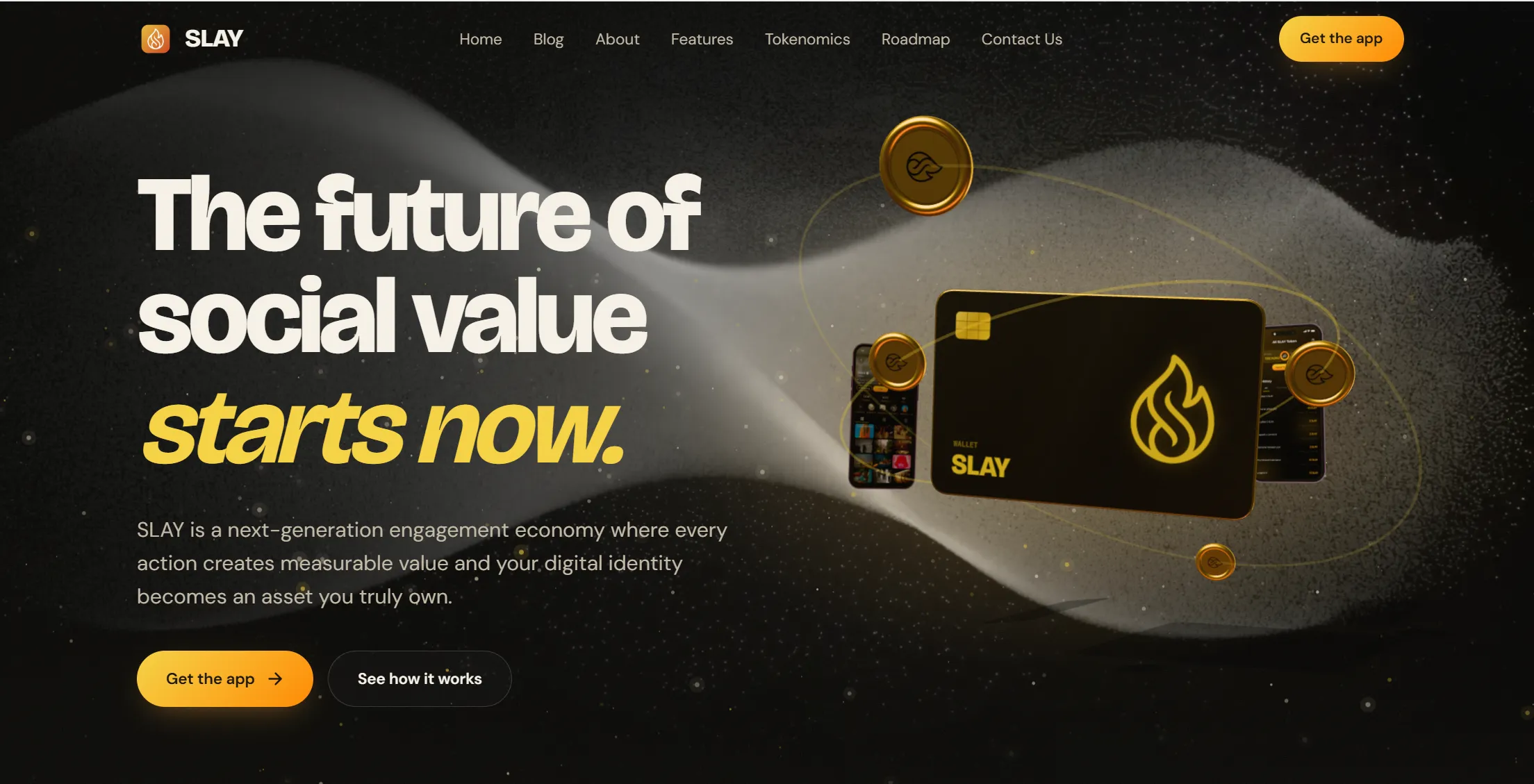 SlaySpace home page: the future of social value starts now